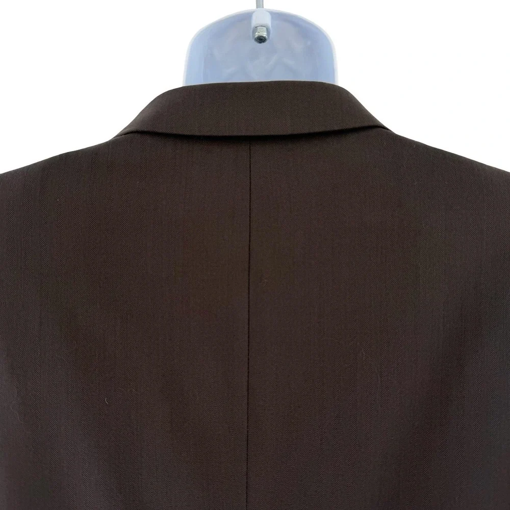 Jos A Bank Signature Suit Mens 43R Brown Wool Herringbone 2 Piece 37x30 Pants
